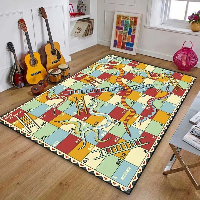 tapis de jeux pour bebe | antidérapant serpents et échelles | Flanelle