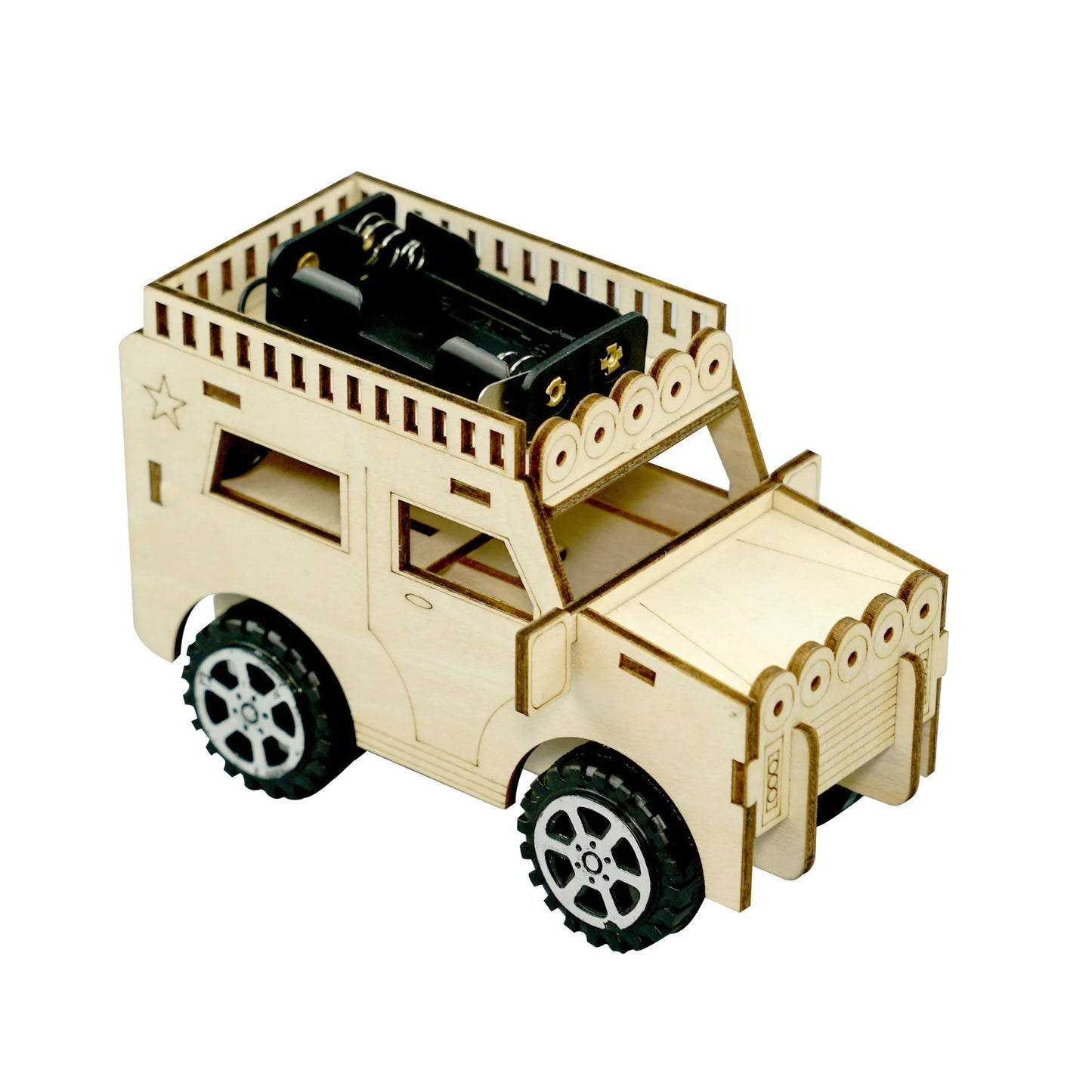 puzzle 3d en bois | Kit Girouette DIY STEM Educatif Scientifique jeep