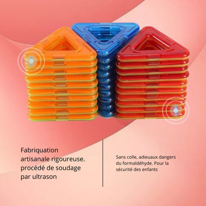 Jouet Construction Magnétique – Créez des Tours, Châteaux et Fusées Ensemble