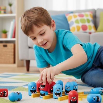 jeu de logique avec figurines colorees