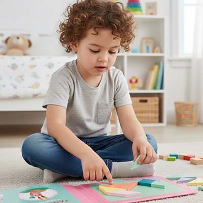 jeu tangram robuste en bois naturel