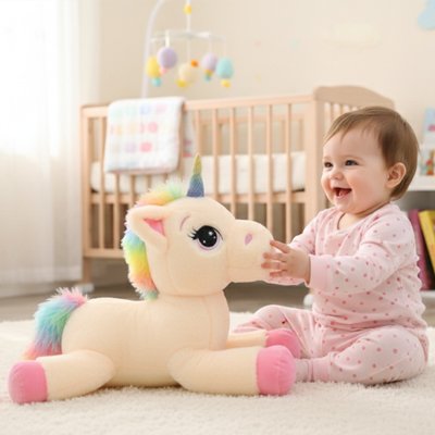 Licorne en peluche pour filles et garçons : éveil et réconfort