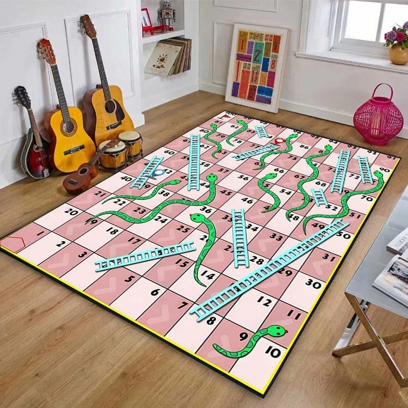 tapis de jeux pour bebe | antidérapant serpents et échelles | Flanelle
