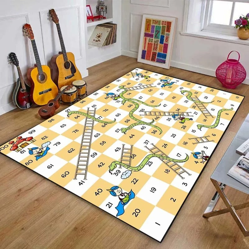 tapis de jeux pour bebe | antidérapant serpents et échelles | Flanelle