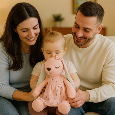 Peluche Lapin Bébé – Compagnon Doux au Style Craquant

