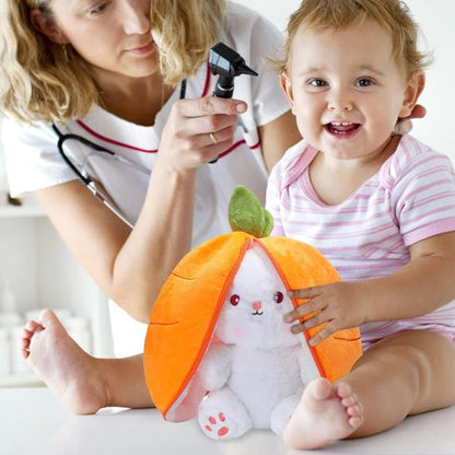 Peluche lapin oreilles transformables : jeu et câlins garantis