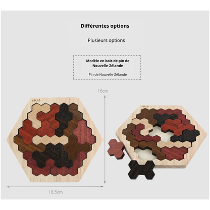 Puzzle en bois coloré : stimuler créativité, logique et patience