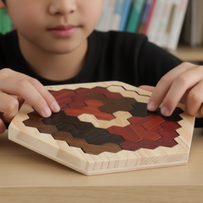 puzzle bois naturel fait main