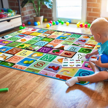 Tapis d’Éveil Éducatif Double Face – Apprentissage et Jeux pour Bébé
